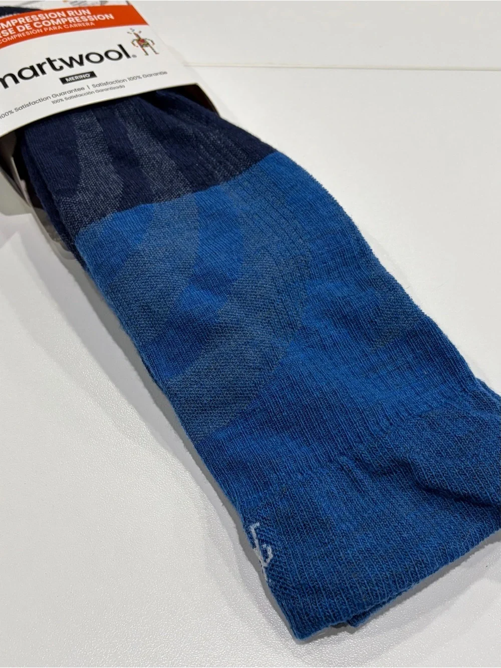 SmartWool Men's Large Run Targeted Cushion Compression Socks Navy Blue NWT